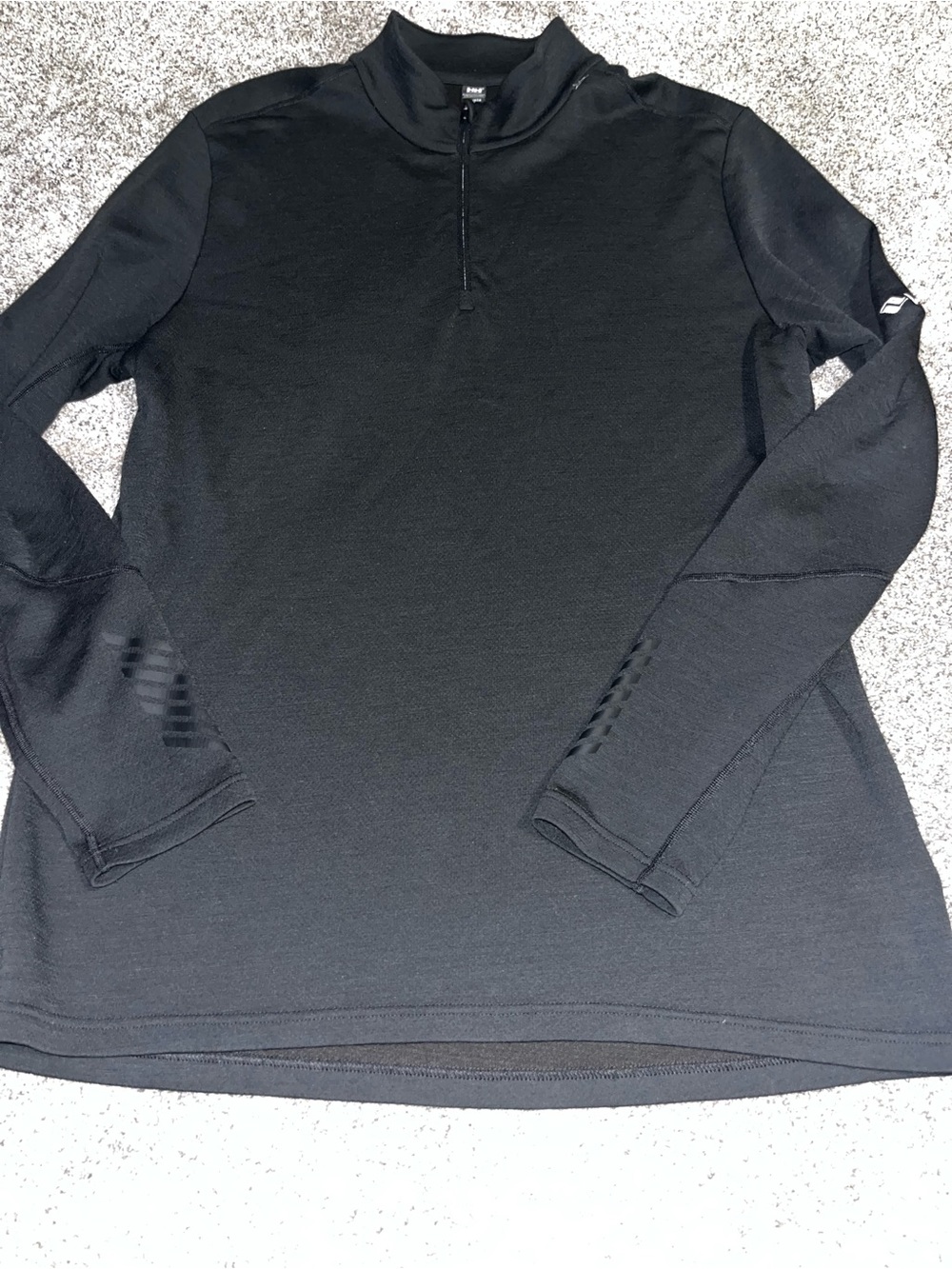 Helly Hansen 1/4 Zip Wool Blend Base Layer Pullover Shirt Black Men’s XXL